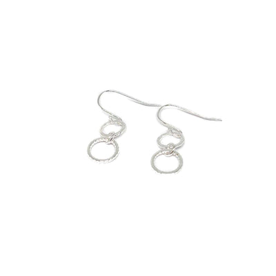 Lena Circle Dangly Earrings - Silver - Clementine Jewellery