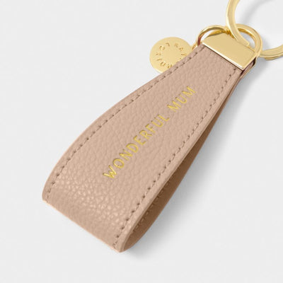 Katie Loxton Sentiment Loop Keyring - Wonderful Mum - Nude Pink