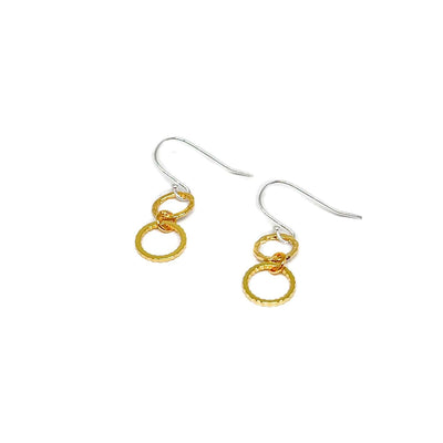 Lena Circle Dangly Earrings - Gold - Clementine Jewellery