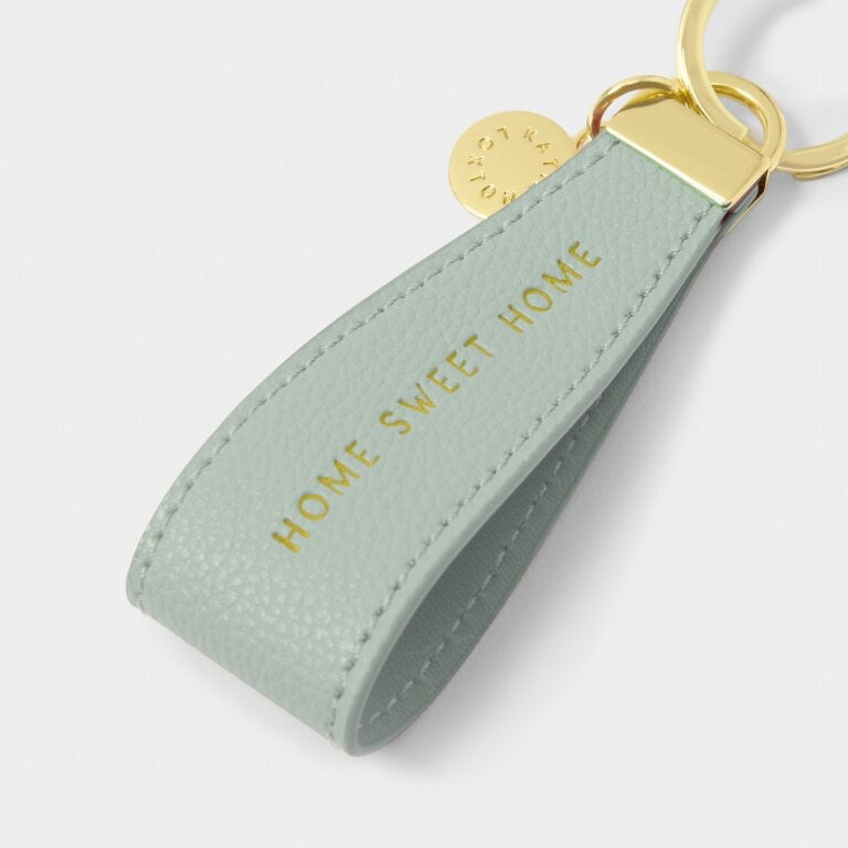 Katie Loxton Sentiment Loop Keyring - Home Sweet Home - Sage Green