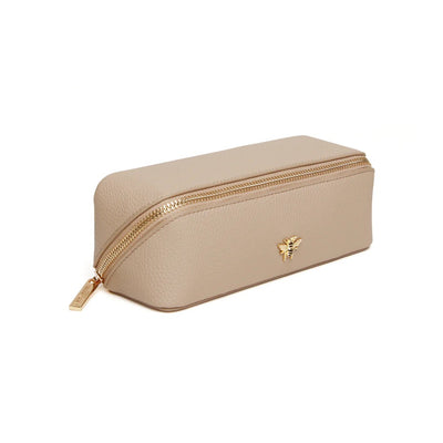 Alice Wheeler Slim Small Train Make-Up Case - Stone