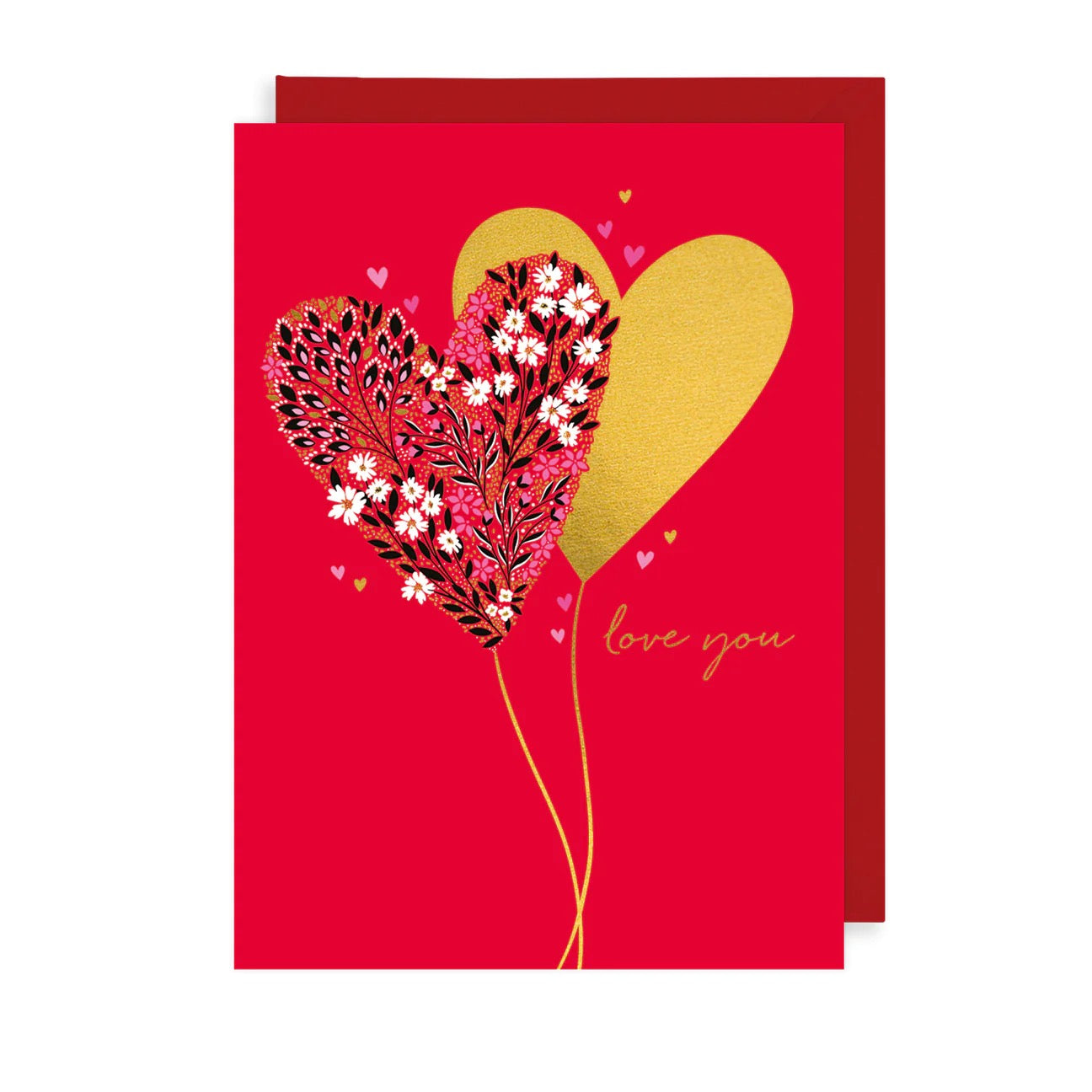 Sara Miller by The Art File - Love You Red Hearts Blank Card