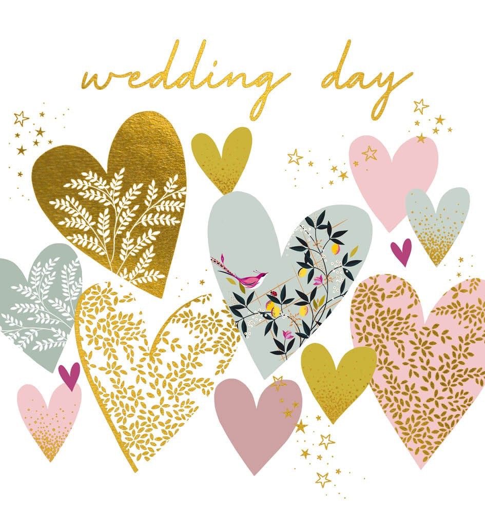 Sara Miller By The Art File -  Wedding Day Love Hearts Card