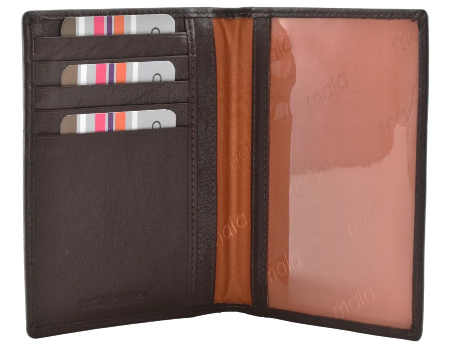 Mala Leather Passport Holder with RFID - Brown