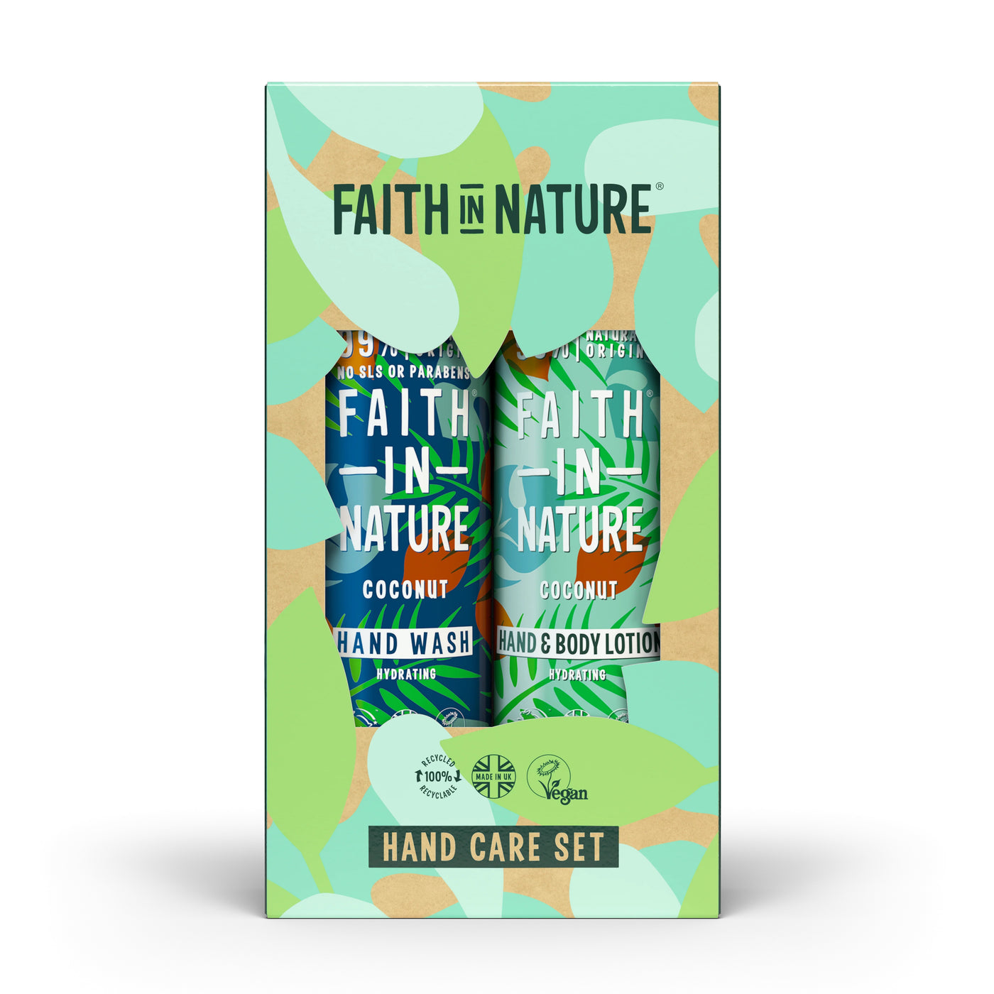Faith in Nature Coconut - Hand Car Duo Gift Set - Hand Wash/ Handy & Body Lotion