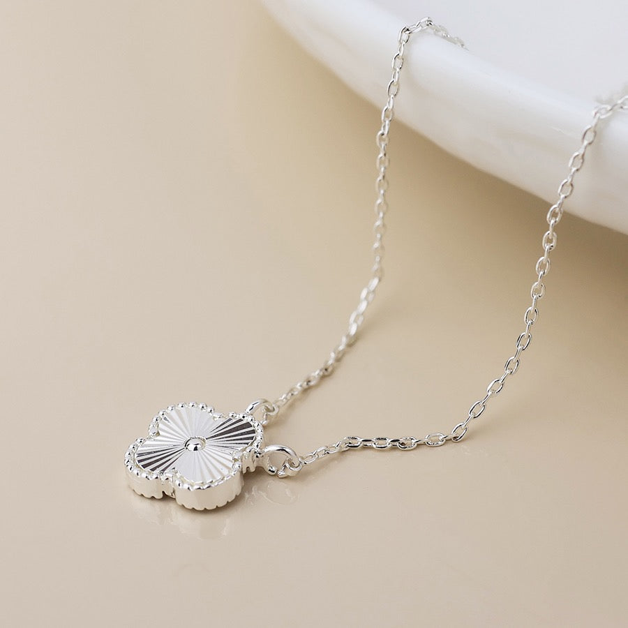 POM Silver Plated Quatrefoil Necklace