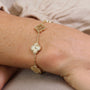POM Faux Gold Quatrefoil Station Bracelet