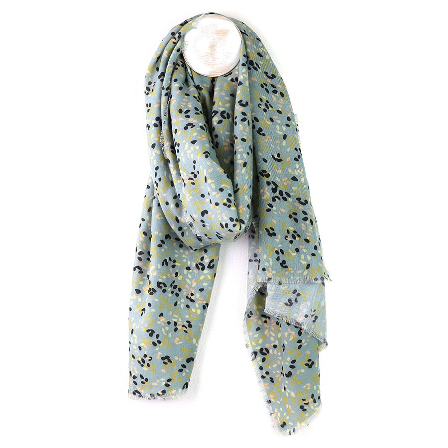 POM Pale Mint Green Ditsy Print Scarf