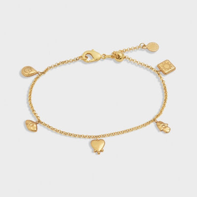 Katie Loxton Waterproof Jewellery - Boheme - Gold Multi Charm Chain Bracelet