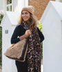 Park Lane - Faux Fur & Faux Leather - Large Slouch Shoulder Bag - Mocha Mousse/Chocolate