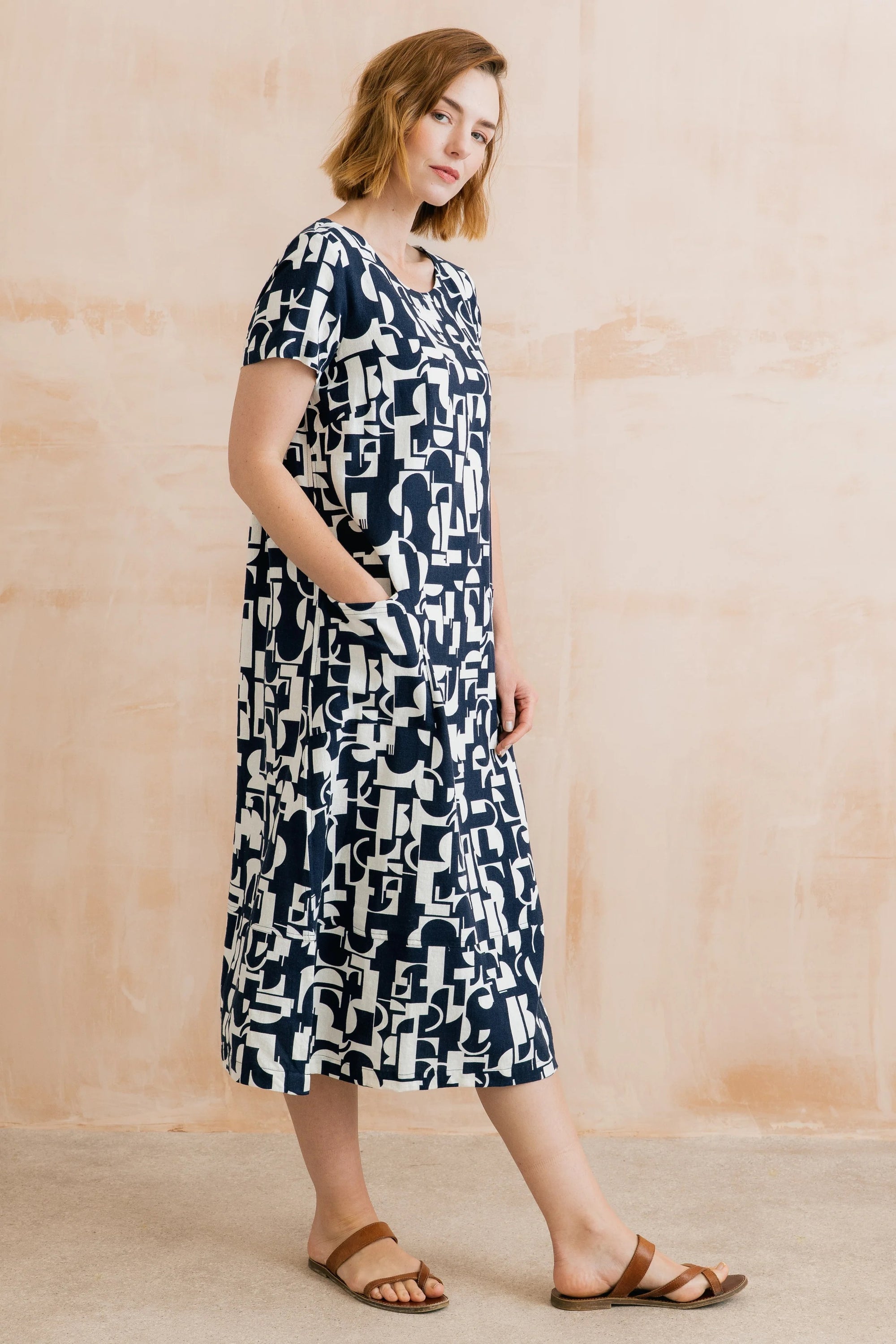 Summer Breeze Dress - Highline Print - Navy - Lily &amp; Me