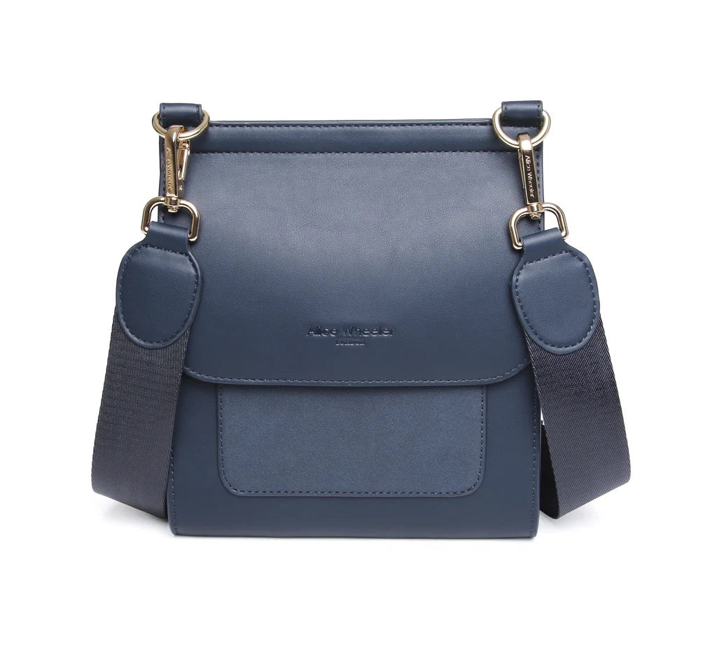 Alice Wheeler Seville Crossbody Handbag - Nappa Collection - Navy Blue