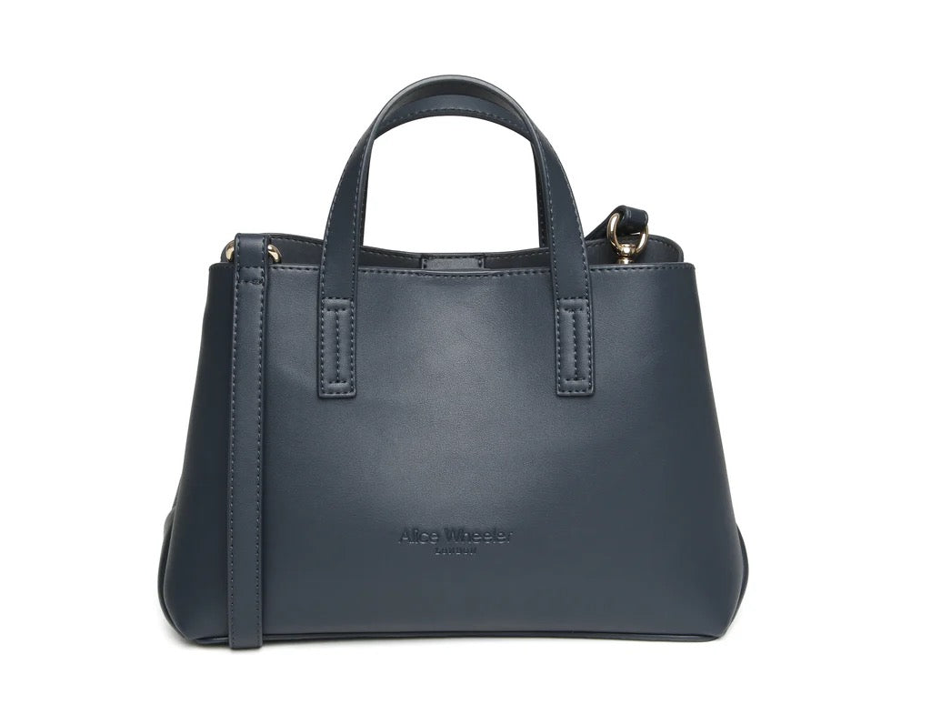 Alice Wheeler Florence Tote Handbag - Nappa Collection - Navy Blue