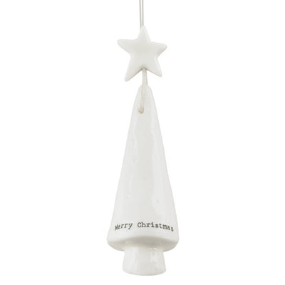 East of India Porcelain Tree Decoration - Merry Christmas