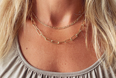 Boho Betty Notus Large Paperlink Gold Chain Necklace