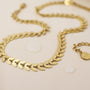 POM WATERPROOF - Gold Plated Stainless Steel Chevron Leaf Full Necklace
