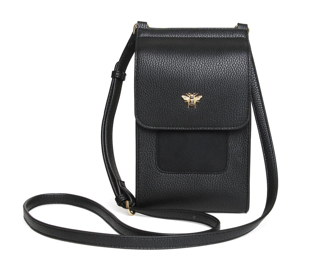 Alice Wheeler Mini Bloomsbury Crossbody Phone Bag - Black