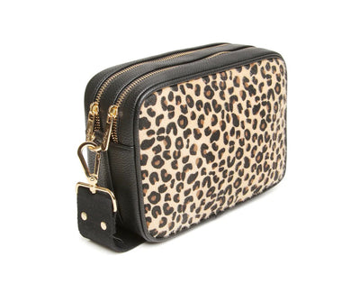 Alice Wheeler Soho Double Zip Crossbody Bag - Leopard/Black