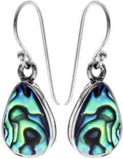 Kali Ma Sterling Silver Teardrop Paua Shell Drop Earrings