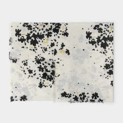 Katie Loxton Foil Print Scarf - Floral Burst - Off White/Black/Gold