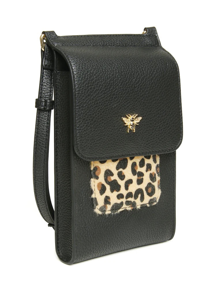 Alice Wheeler Mini Bloomsbury Crossbody Phone Bag - Leopard/Black