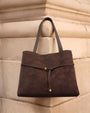 Katie Loxton Lori Suedette Large Tote Shoulder Handbag - Bitter Chocolate
