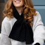 POM Black Pull Through Crossover Scarf With Studded Diamanté