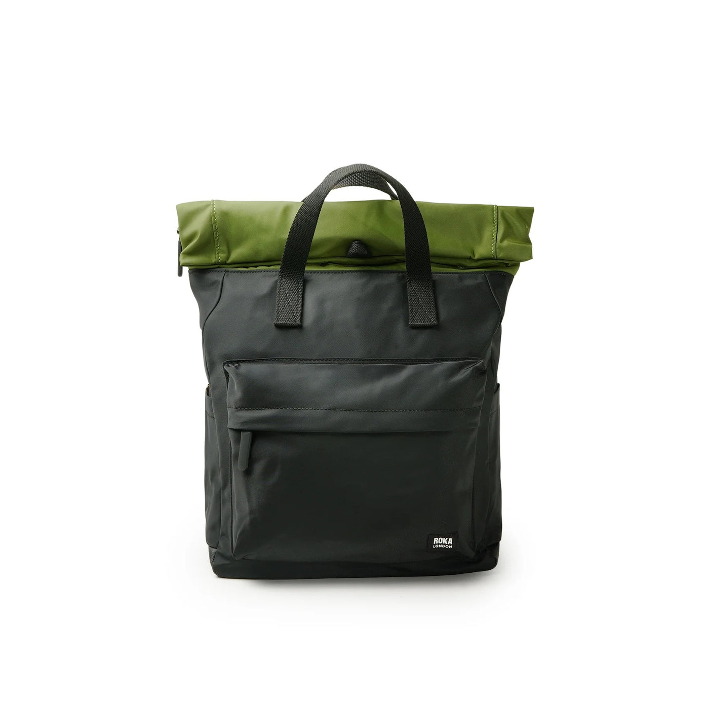 Roka Canfield B Backpack - MEDIUM - Recycled Nylon - Black/Avocado Green