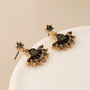POM Gold & Black Mix Multi Crystal Fan Earrings