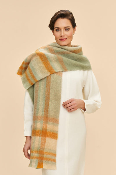 Powder Brielle Cosy Check Scarf - Mist