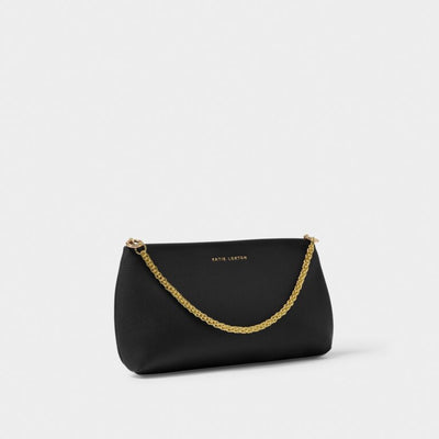 Katie Loxton Margot Chain Clutch/Shoulder Handbag - Black/Gold