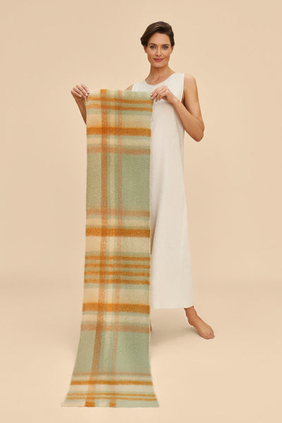 Powder Brielle Cosy Check Scarf - Mist