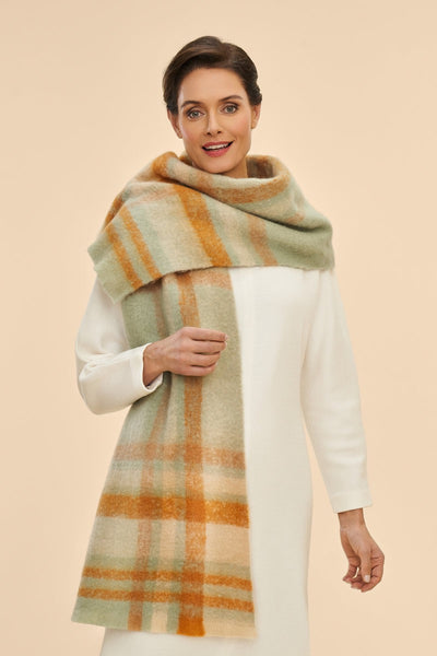 Powder Brielle Cosy Check Scarf - Mist