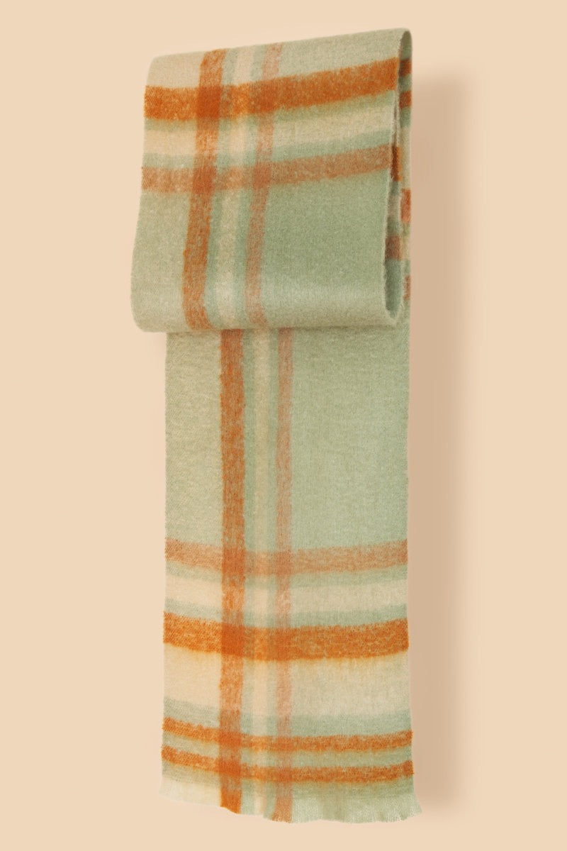 Powder Brielle Cosy Check Scarf - Mist