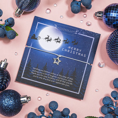 Letterbox Love Pave Cord Bracelet - Merry Christmas Star