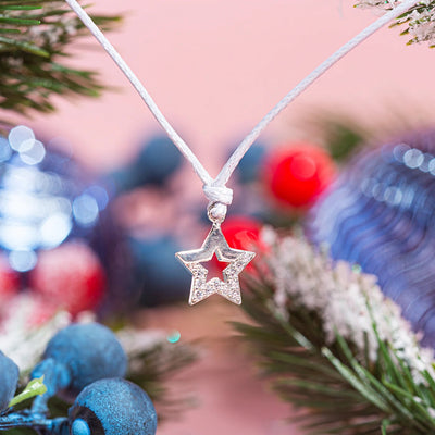 Letterbox Love Pave Cord Bracelet - Merry Christmas Star
