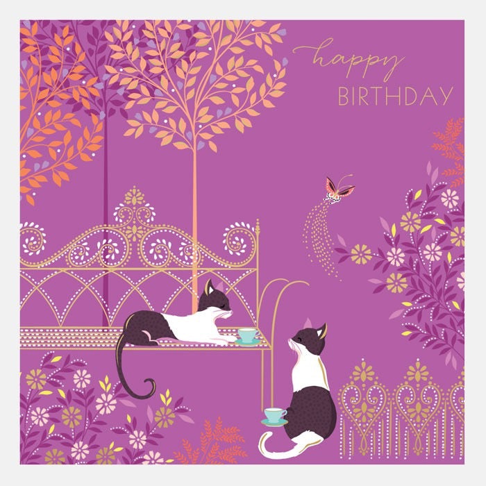 Sara Miller by The Art File -  Calm Cats Birthday Card