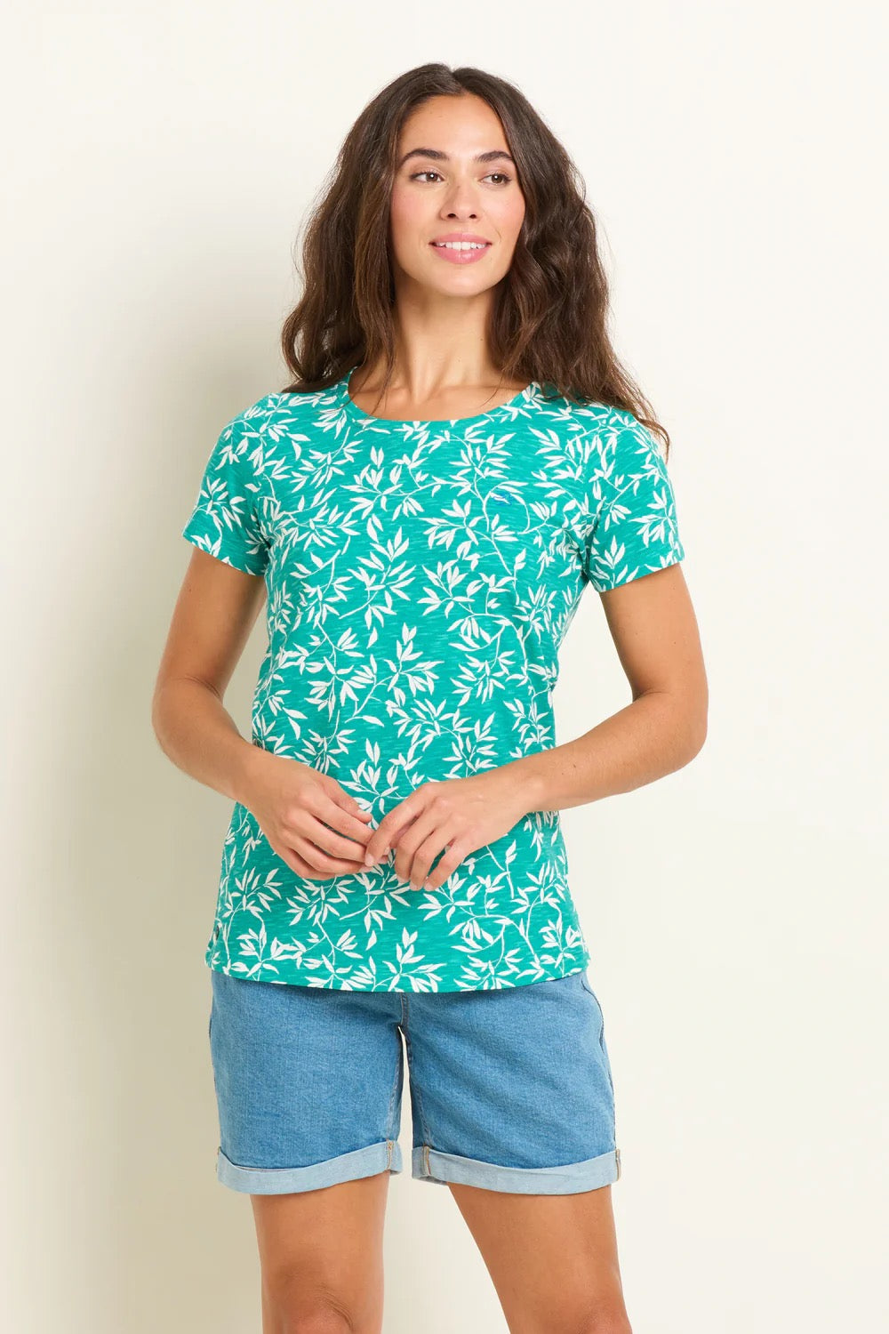 Brakeburn Women's Bamboo Leaves T-Shirt - Green