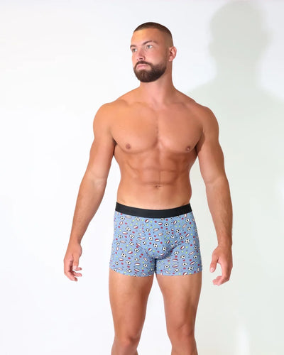Eco Chic MENS Bamboo Boxers - Sports Balls - Blue