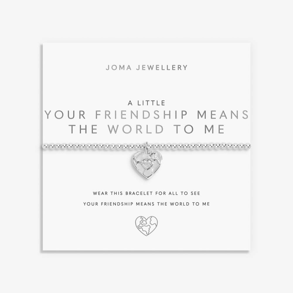 Joma Jewellery - 'A Little Your Friendship Means the World To Me' Bracelet -Silver