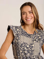 Brakeburn Salinas Patchwork Print Blouse - Navy/Ecru