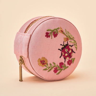 Powder Mini round Jewellery Box - Ladybird - Rose Pink