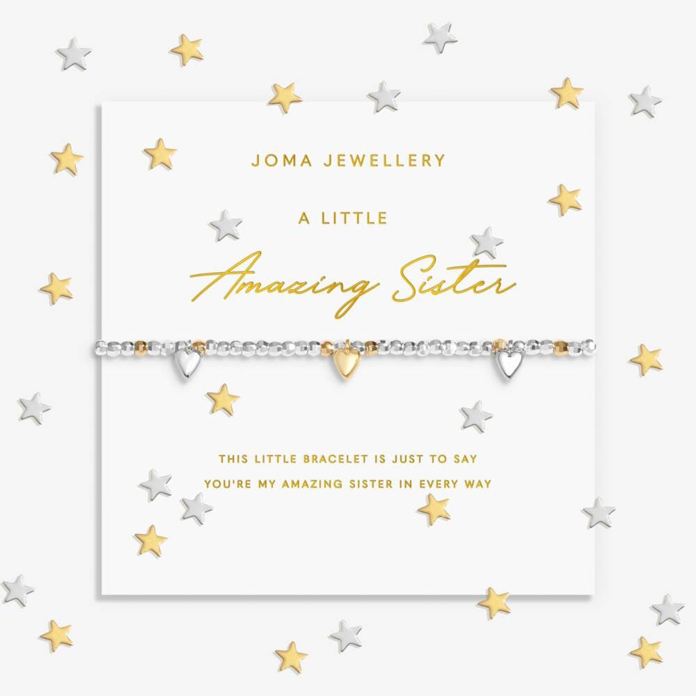 Joma Jewellery Sparkle Confetti - Amazing Sister - Silver &amp; Gold Plated Bracelet