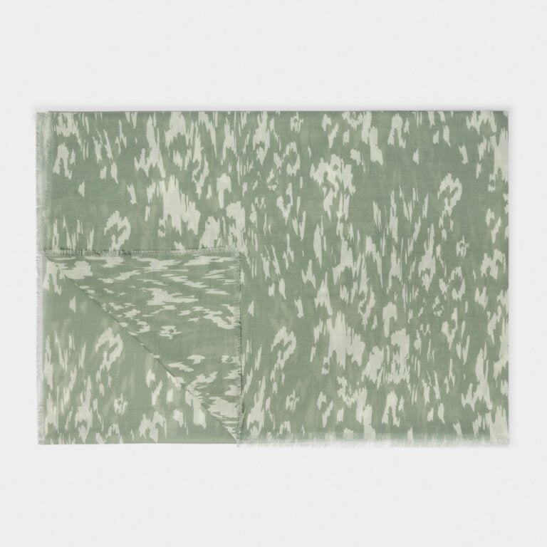 Katie Loxton Print Scarf - Abstract Animal - Sage Green/Off White