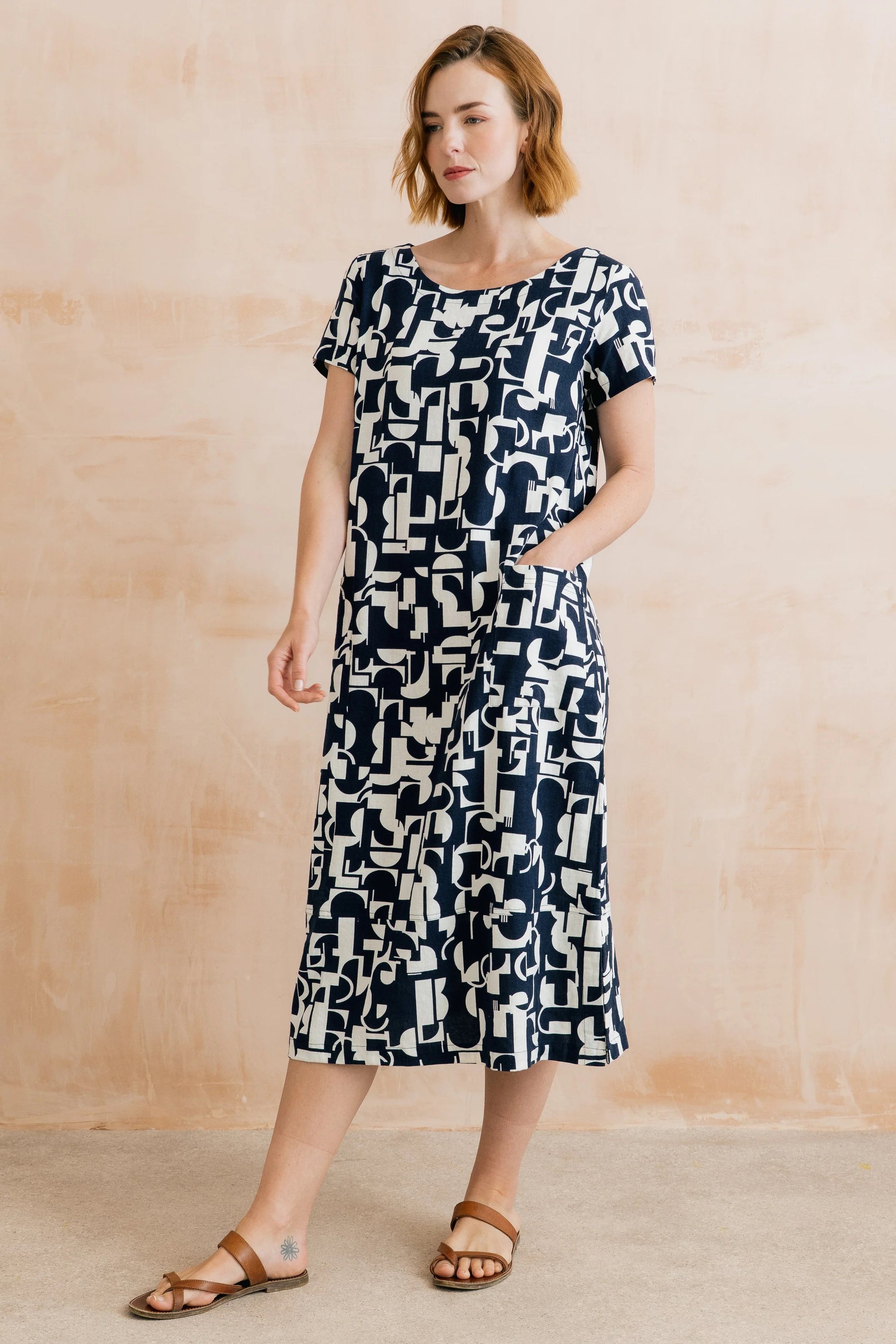 Summer Breeze Dress - Highline Print - Navy - Lily &amp; Me