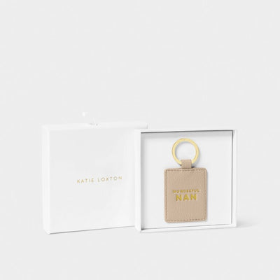 Katie Loxton Beautifully Boxed Photo Keyring - Wonderful Nan - Light Taupe