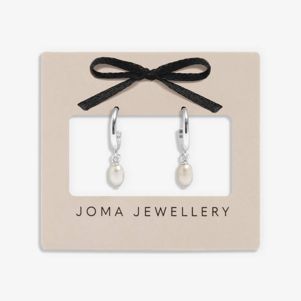 Joma Jewellery - Loved by You - Pearl Hoop Earrings - Silver Plating
