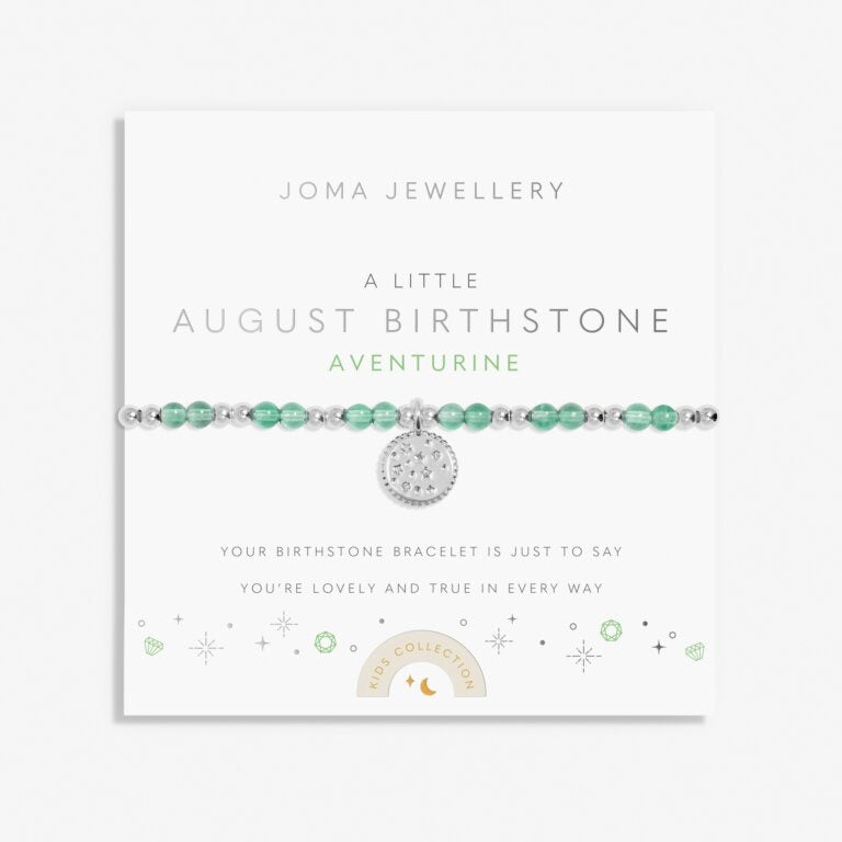 Joma Jewellery - Girls  - A Little August Birthstone Bracelet - Adventurine