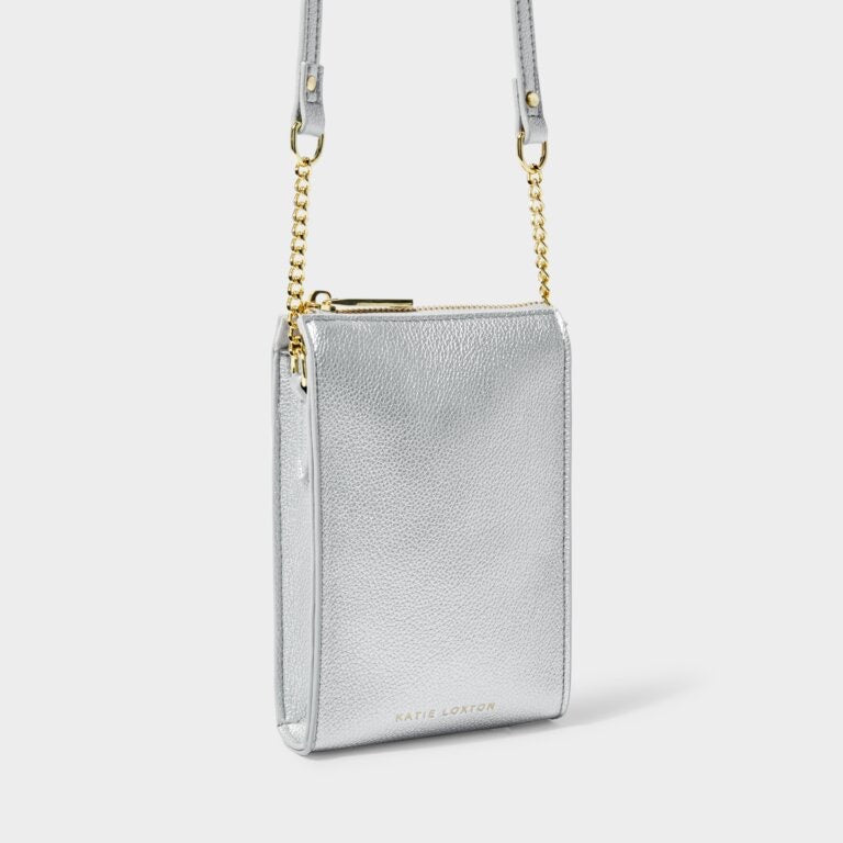 Katie Loxton Zana Mini Slim Phone Crossbody Bag - Silver