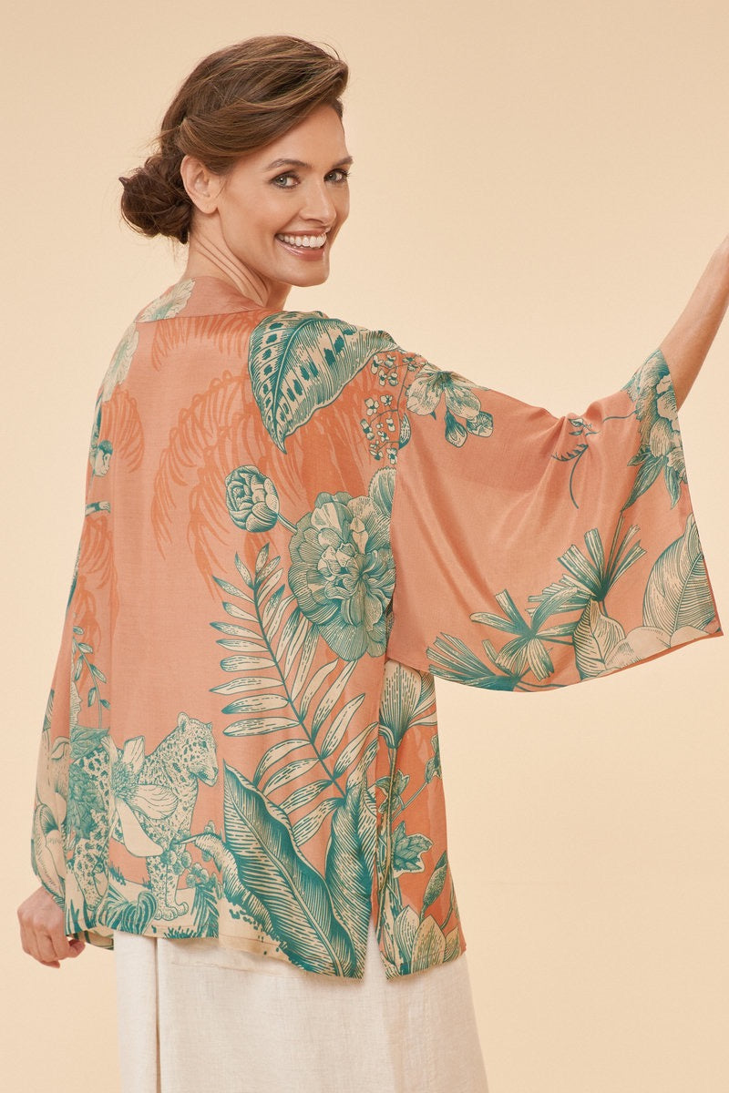 Powder Floral Jungle Kimono Jacket - Petal